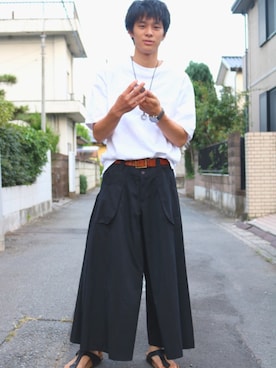 「GUIONNET（ギオネ）のアイテム」を使った、tomaさん（メンズ・179cm）の夏コーディネート