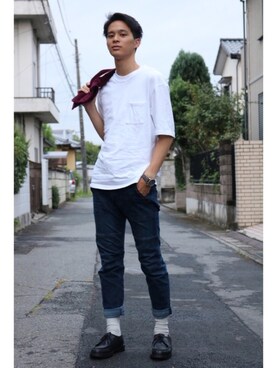 「定番」｜「アイテム（その他）」を使った、tomaさん（メンズ・179cm）の夏コーディネート