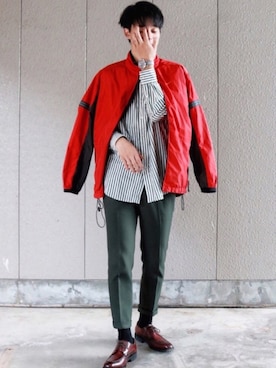 「GUIONNET（ギオネ）のアイテム」を使った、tomaさん（メンズ・179cm）の秋コーディネート