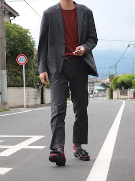 「カラーソックス」｜「アイテム（その他アウター）」を使った、tomaさん（メンズ・178cm）の夏コーディネート