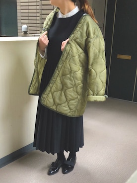 「ISOOK（アイスー）のアイテム（ワンピース）」を使った、Reeiさん（レディース・157cm）の冬コーディネート