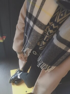 「SEVENDAYS=SUNDAY（セブンデイズサンデイ）のアイテム（チェスターコート）」を使った、‍kinkaさん（レディース・163cm）の冬コーディネート