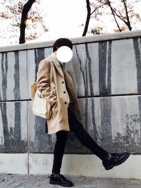 「A.P.C.」｜「アイテム（チェスターコート）」を使った、kさん（メンズ・174cm）の秋コーディネート