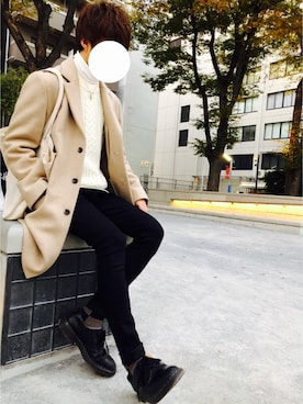 「JW Anderson（ジェイダブリューアンダーソン）のアイテム（ニット/セーター）」を使った、kさん（メンズ・174cm）の冬コーディネート