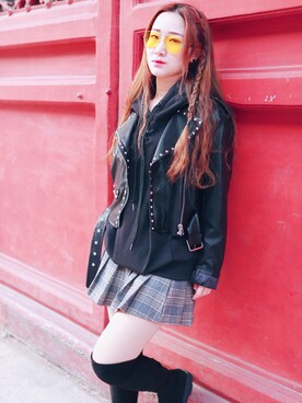「Mo&Co.（モーアンドコー）のアイテム（ジャケット/アウター）」を使った、echoさん（レディース・165cm）の春コーディネート