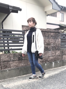 「アイテム（ブルゾン）」を使った、Ayaさん（レディース・148cm・30代）の冬コーディネート