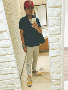 「アイテム（キャップ）」を使った、荻山　博史 さん（メンズ・174cm・50代）の夏コーディネート