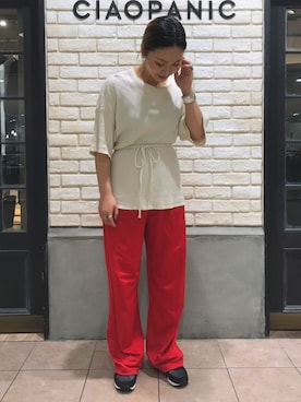 MM6 Maison Margielaのパンツ（レッド系）を使った人気ファッション 
