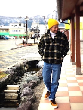 「33Degrees（サーティースリーディグリーズ）のアイテム」を使った、シンさん（メンズ・169cm）の冬コーディネート