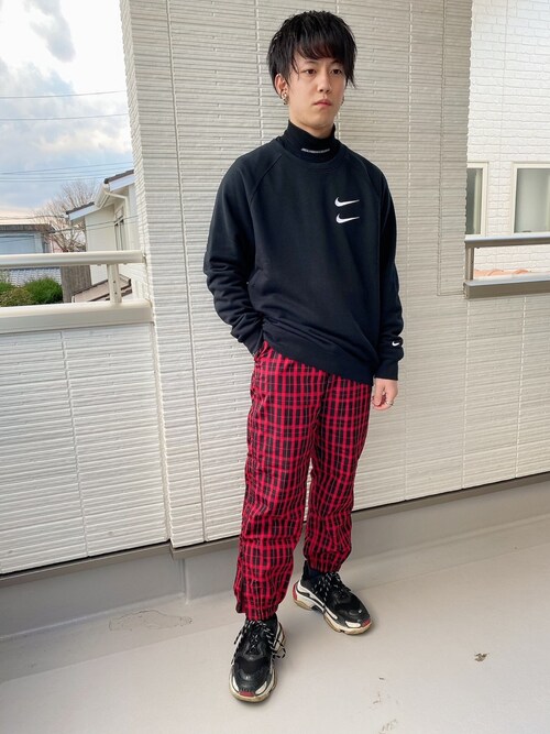ナイキ スポーツウェア スウッシュ ユニセックス フレンチ テリー クルースウェット トレーナー Nikeを使ったメンズ人気ファッションコーディネート Sciaky