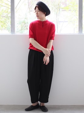 「yuni」｜「アイテム（帽子）」を使った、e.uさん（レディース・158cm）の夏コーディネート
