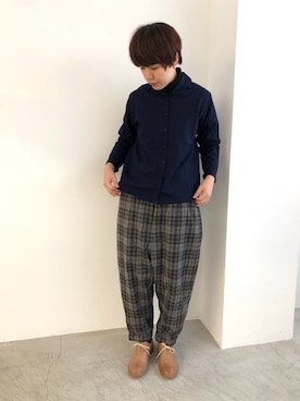 「bulle de savon（ビュルデサボン）のアイテム（その他パンツ）」を使った、e.uさん（レディース・158cm）の秋コーディネート