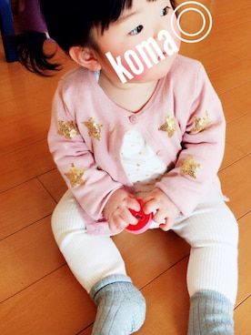 「9ヶ月」｜「アイテム（その他）」を使った、koma◎さん（キッズ・70cm）の冬コーディネート