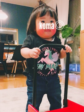 「9ヶ月」｜「アイテム（その他）」を使った、koma◎さん（キッズ・70cm）の春コーディネート
