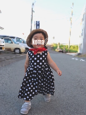 「NEEDLE WORK（ニードルワーク）のアイテム」を使った、koma◎さん（キッズ・80cm）の夏コーディネート