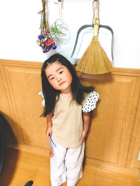 「NEEDLE WORK（ニードルワーク）のアイテム」を使った、koma◎さん（キッズ・100cm）の夏コーディネート