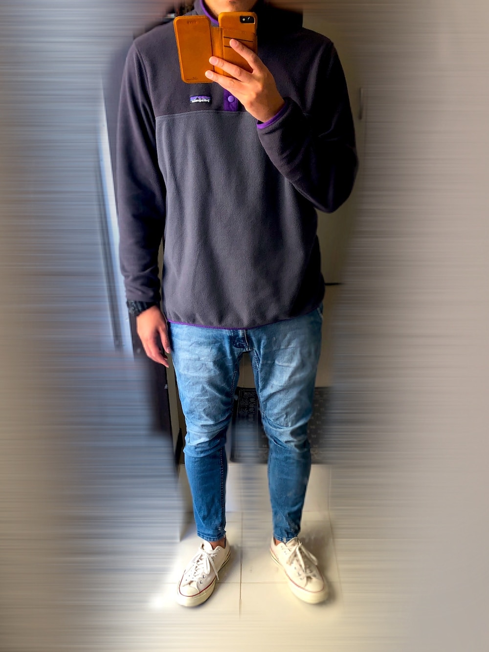 「秋冬コーデ、シンプル、フリース、シンチラ、スナップT、CT70s」｜「patagoniaのPatagonia Micro D Snap-T Fleece Sweatshirt（スウェット、グレー系）」を使った、Urban Lgends 666さん（メンズ・177cm）の秋コーディネートの1枚目の写真