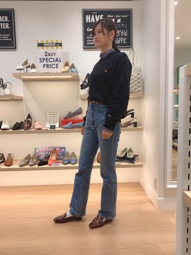 「WA ORiental TRaffic（ダブルエーオリエンタルトラフィック）の★ビットスクエアローファー★2114（ローファー）」を使った、ORientalTRaffic アミュプラザ小倉店さん（レディース・166cm）の春コーディネート