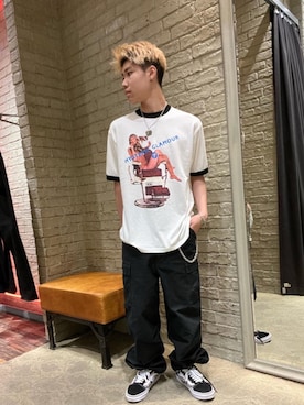 「アイテム（ウォレットチェーン）」を使った、KANTAさん（メンズ・166cm）の春コーディネート
