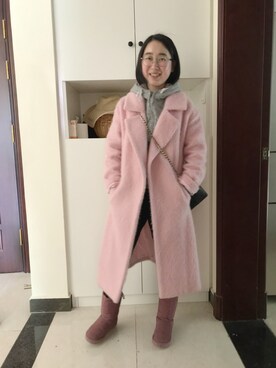 「Mo&Co.（モーアンドコー）のアイテム（ジャケット/アウター）」を使った、荷莉的琥珀猫さん（レディース・160cm）の冬コーディネート