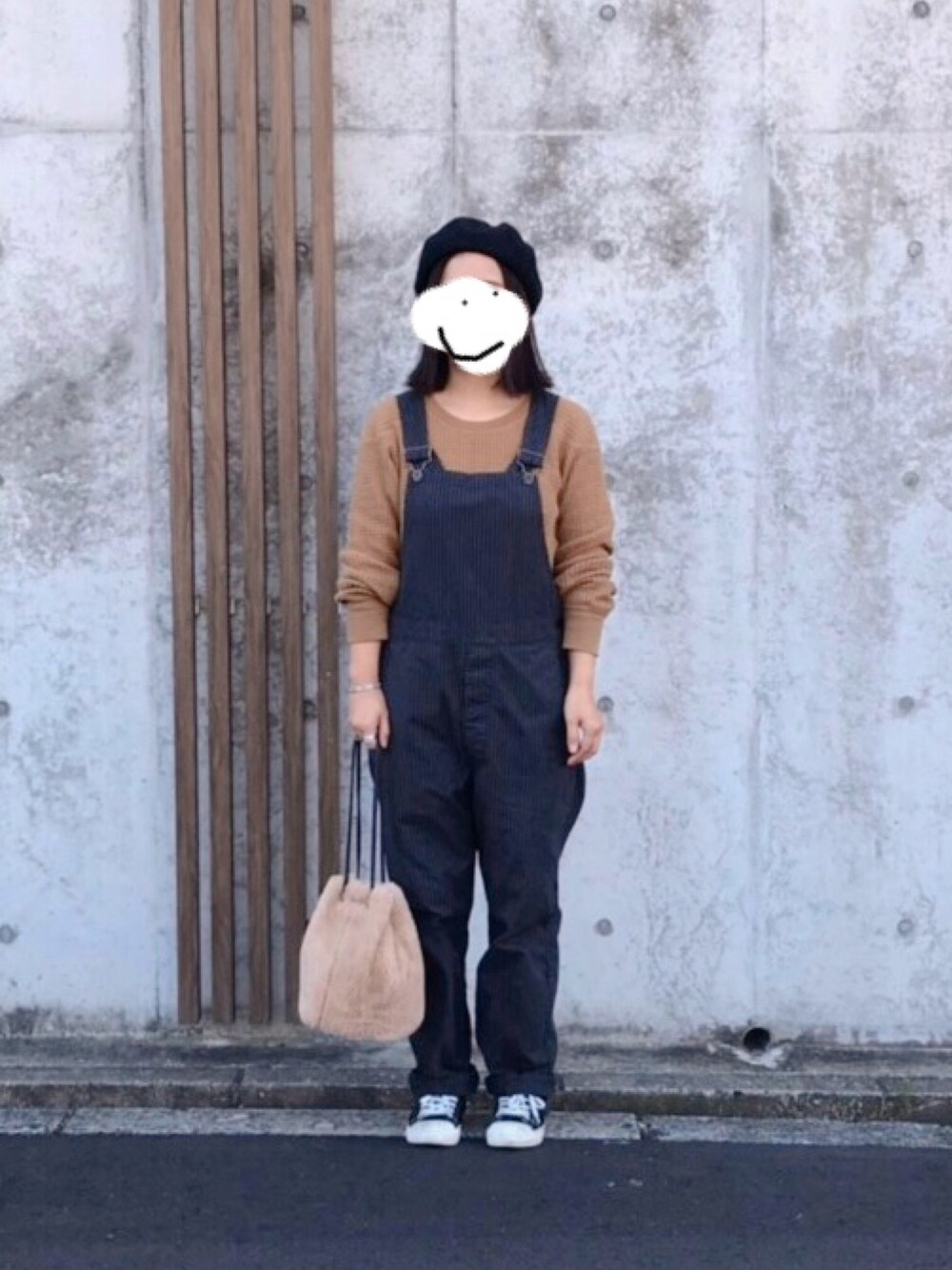 BRUNABOINNE◆オーバーオール/1/コットン/GRY/ストライプ/ブルーナボイン/中古/古着/セカスト/7321 BRUNABOINNEのサロペット⁄オーバーオールを使った人気ファッション