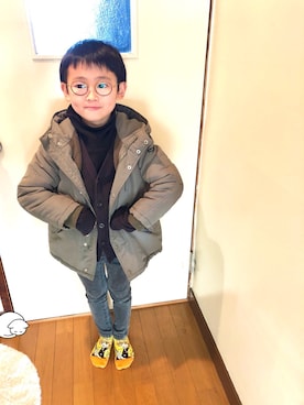 「quoti use fith（クゥオティ　ユース　フィス）のアイテム（モッズコート）」を使った、naomamaさん（キッズ・120cm）の秋コーディネート