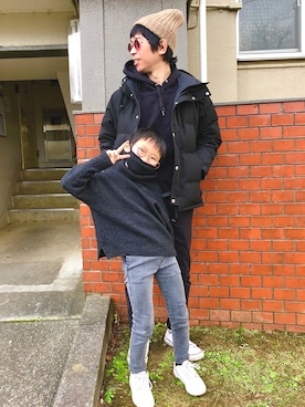 「BREEZE（ブリーズ）のアイテム（パンツ）」を使った、naomamaさん（メンズ・164cm）の冬コーディネート