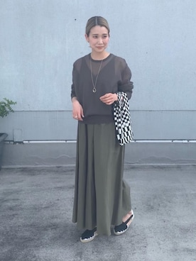 「La Manual Alpargatera（マヌアル・アルパルガテラ）のアイテム」を使った、Kanae Nagahataさん（レディース・159cm）の春コーディネート