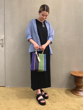 「EleSac（エルサック）のアイテム」を使った、Kanae Nagahataさん（レディース・159cm）の春コーディネート