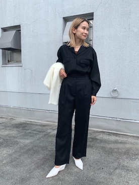 「UNITED ARROWS（ユナイテッドアローズ）のアイテム（オールインワン・サロペット）」を使った、Kanae Nagahataさん（レディース・159cm）の秋コーディネート