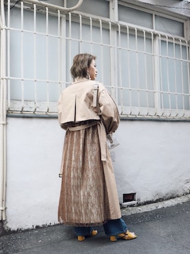 「MURUA（ムルーア）のアイテム（ジャケット/アウター）」を使った、早久都加紗さん（レディース・158cm）の冬コーディネート