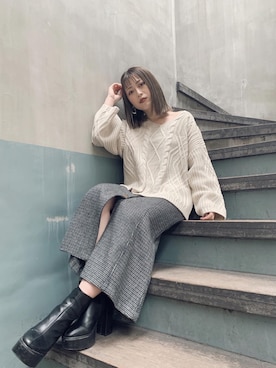 早久都加紗さん（レディース・158cm）の冬コーディネート