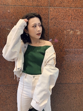 「MURUA（ムルーア）のアイテム（ジャケット/アウター）」を使った、早久都加紗さん（レディース・158cm）の冬コーディネート