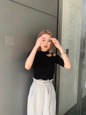 「アシンメトリー」｜早久都加紗さん（レディース・158cm）の夏コーディネート