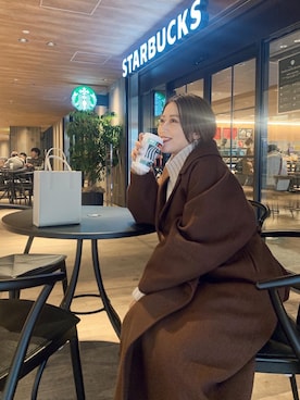 「MURUA（ムルーア）のアイテム（ダウンジャケット/コート）」を使った、早久都加紗さん（レディース・158cm）の秋コーディネート