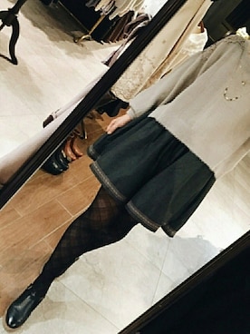 「axes femme（アクシーズファム）のアイテム（カーゴパンツ）」を使った、初橒Kumoomooさん（レディース・168cm）の冬コーディネート