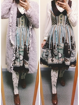 「axes femme（アクシーズファム）のアイテム（チェスターコート）」を使った、初橒Kumoomooさん（レディース・168cm）の春コーディネート