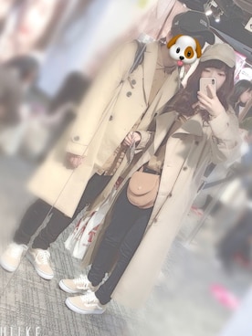 「ペアルック」｜「アイテム（トレンチコート）」を使った、a y a p y o n 𓍯﻿さん（レディース・156cm）の春コーディネート