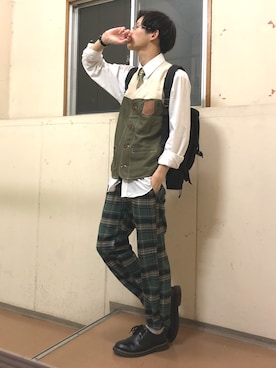 「アイテム（フォーマルスーツ/小物）」を使った、Yumeさん（メンズ・170cm・10代）の秋コーディネート