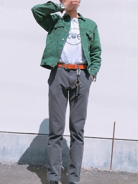 「H&M DIVIDED（エイチアンドエム　ディヴァイデッド）のアイテム（スラックス）」を使った、zhundaiさん（メンズ・176cm）の春コーディネート