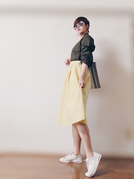 「カーキシャツ」｜「アイテム（ジャケット/アウター）」を使った、kiraさん（レディース・168cm）の夏コーディネート