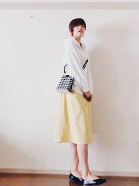 「VINTAGE（ヴィンテージ）のアイテム（パンプス）」を使った、kiraさん（レディース・168cm）の夏コーディネート