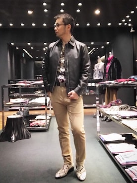 「スネーク柄」｜「アイテム（ブーツ）」を使った、yamaguchi.fさん（メンズ・170cm）の冬コーディネート