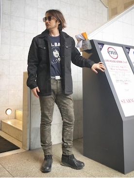 「ランチコート」｜「アイテム（デニムジャケット）」を使った、yamaguchi.fさん（メンズ・171cm）の秋コーディネート