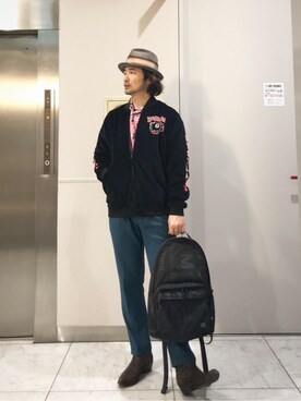 「ポーター」｜「アイテム（ブルゾン）」を使った、yamaguchi.fさん（メンズ・171cm）の秋コーディネート