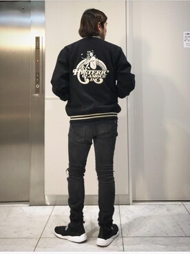 「刺繍」｜「アイテム（スタジャン）」を使った、yamaguchi.fさん（メンズ・171cm）の秋コーディネート