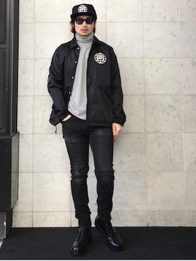 「タートル」｜「アイテム（ブルゾン）」を使った、yamaguchi.fさん（メンズ・171cm）の冬コーディネート