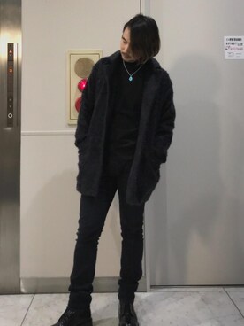 「タートル」｜「アイテム（チェスターコート）」を使った、yamaguchi.fさん（メンズ・171cm）の冬コーディネート