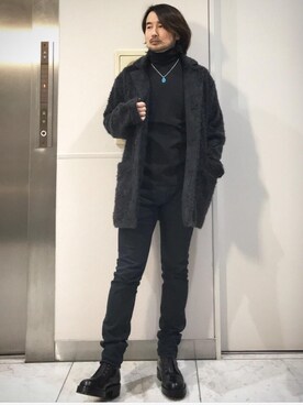 「タートル」｜「アイテム（チェスターコート）」を使った、yamaguchi.fさん（メンズ・171cm）の冬コーディネート