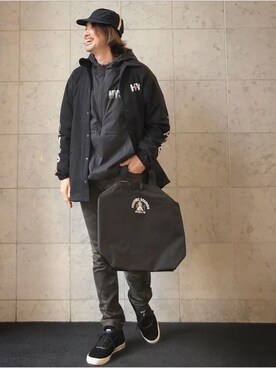 「トートバック」｜「アイテム（ブルゾン）」を使った、yamaguchi.fさん（メンズ・171cm）の冬コーディネート